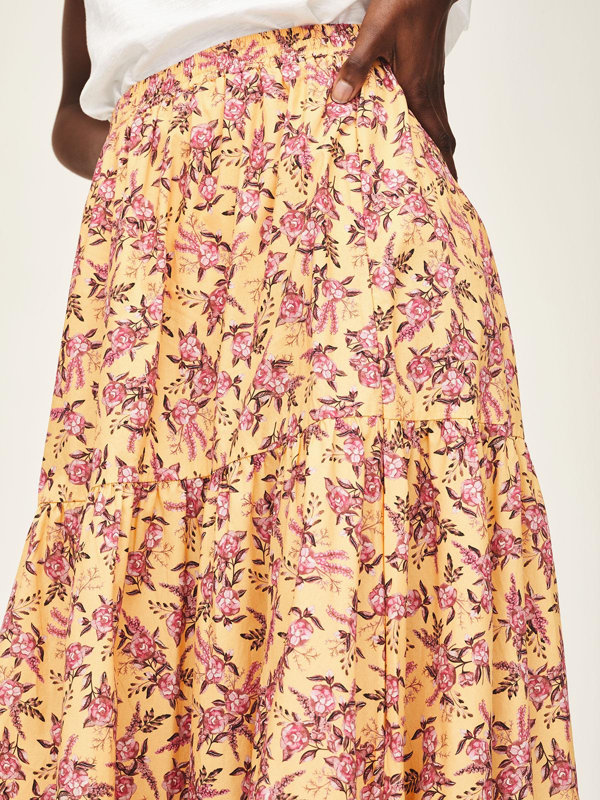 Marlett Organic Cotton Poplin Tiered Maxi Skirt - Thought Clothing UK