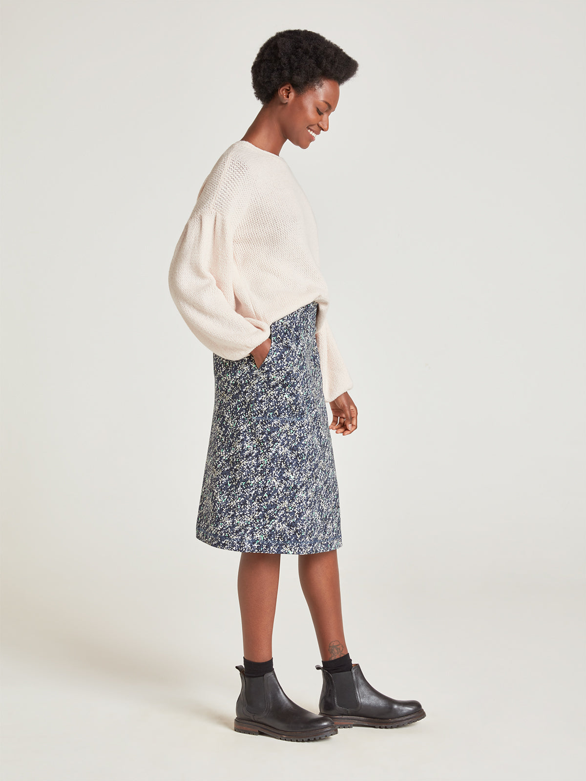 Colette Fairtrade Organic Cotton Skirt - Navy