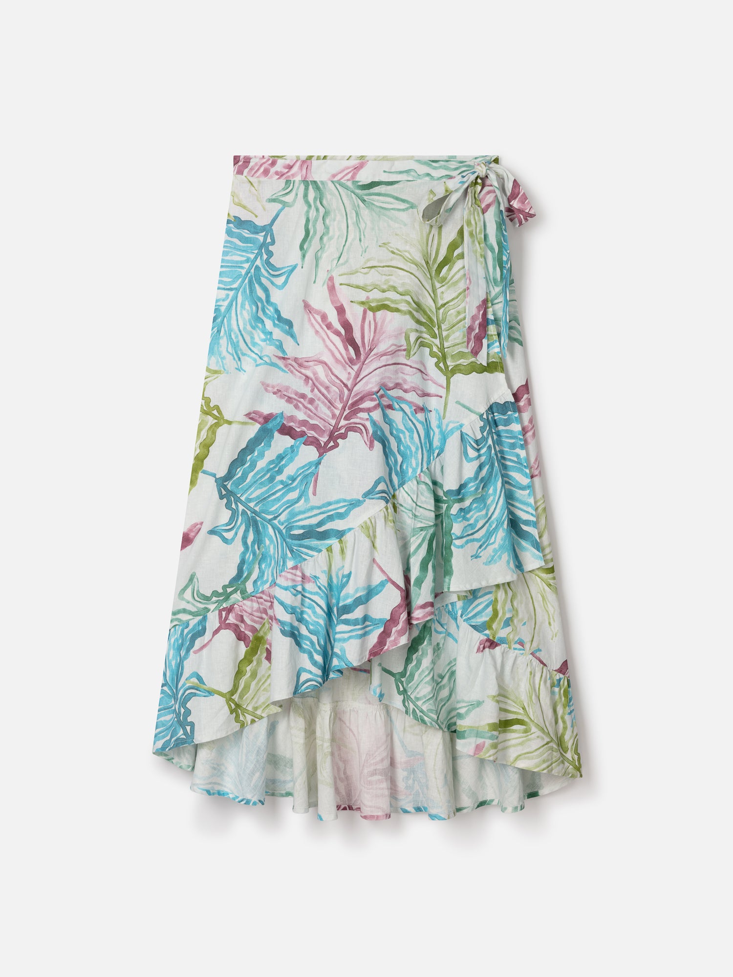 Laurel Hemp Watercolour Wrap Midi Skirt - Multi