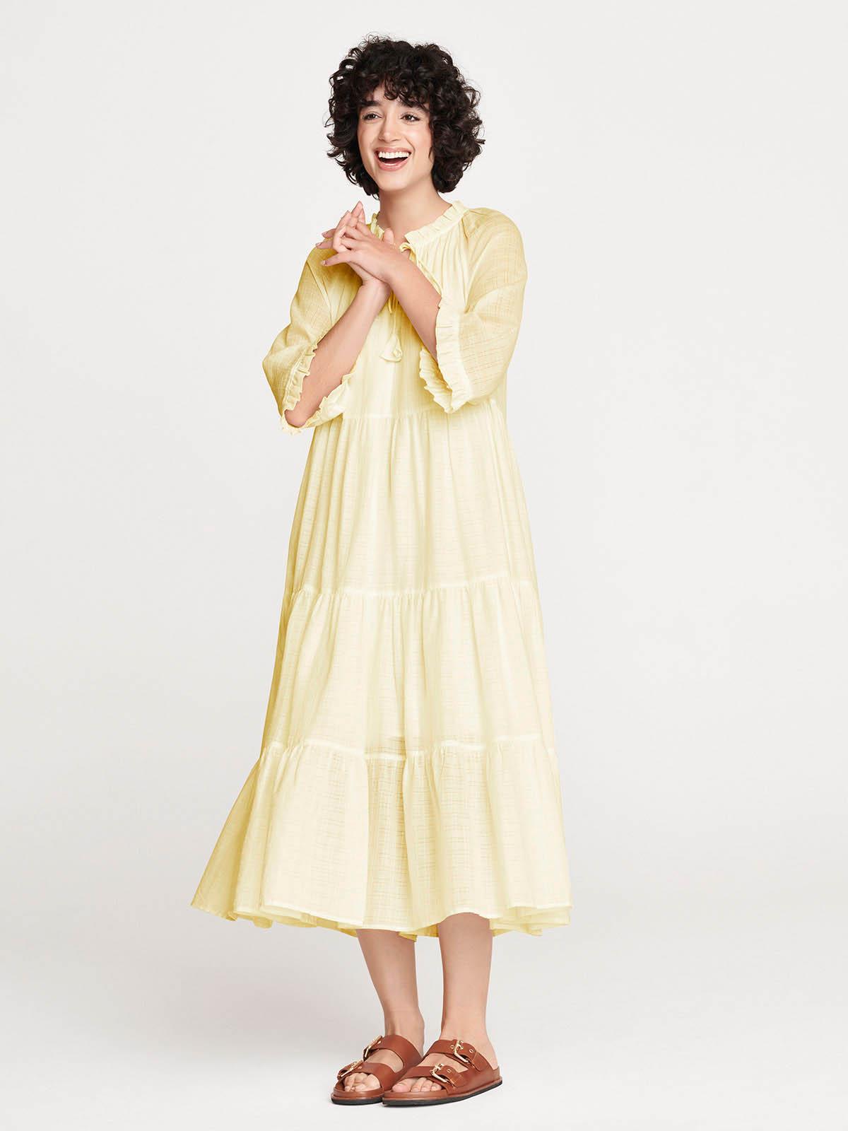 Dianella Organic Cotton Midi Trapeze Dress - Thought Clothing UK
