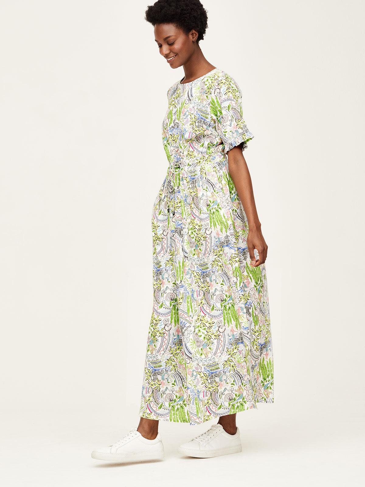 Atlantis Organic Cotton Printed Maxi Dress - Thought Clothing UK