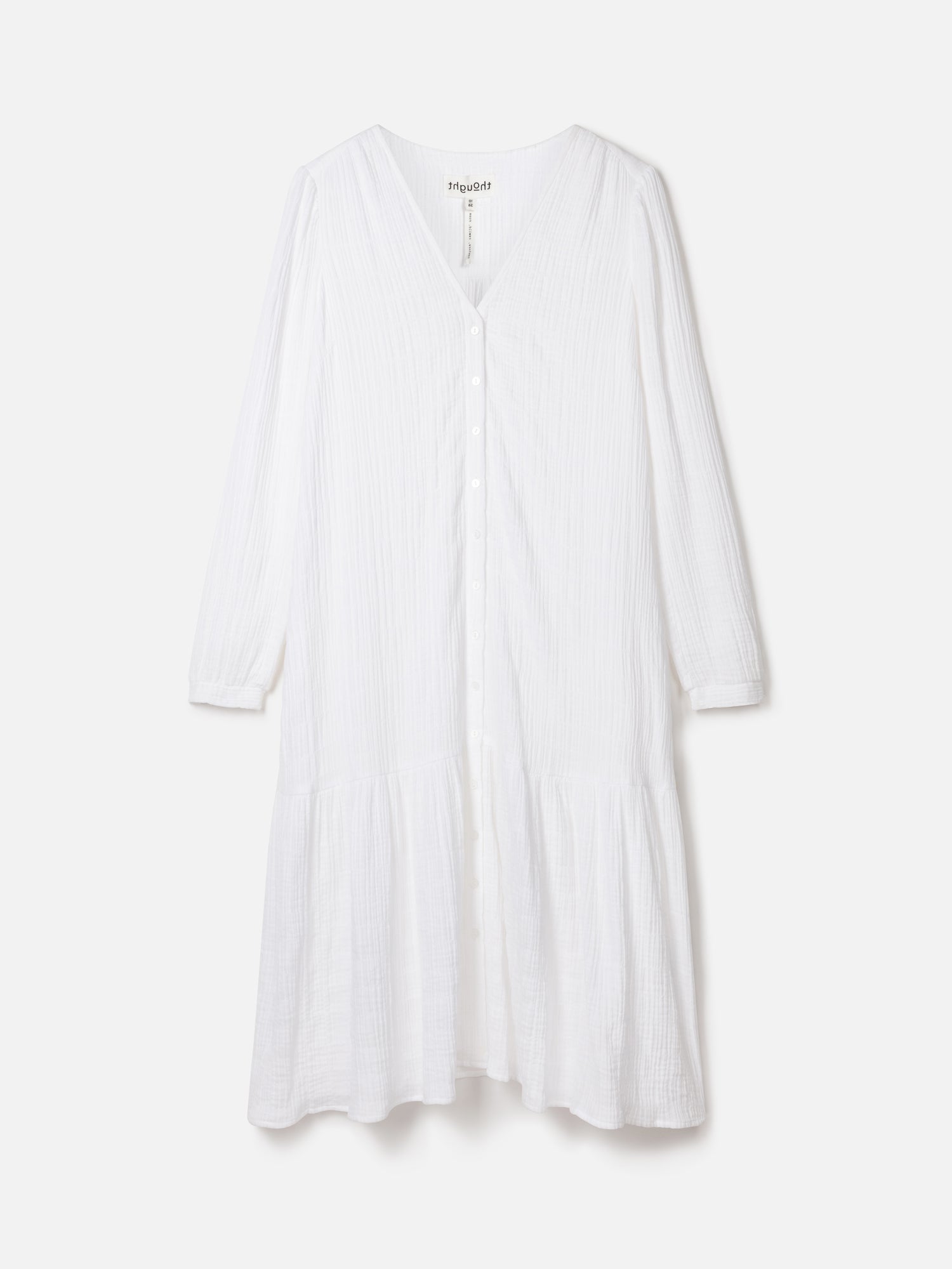 Laelia Organic Cotton Cheesecloth Midi Dress - White