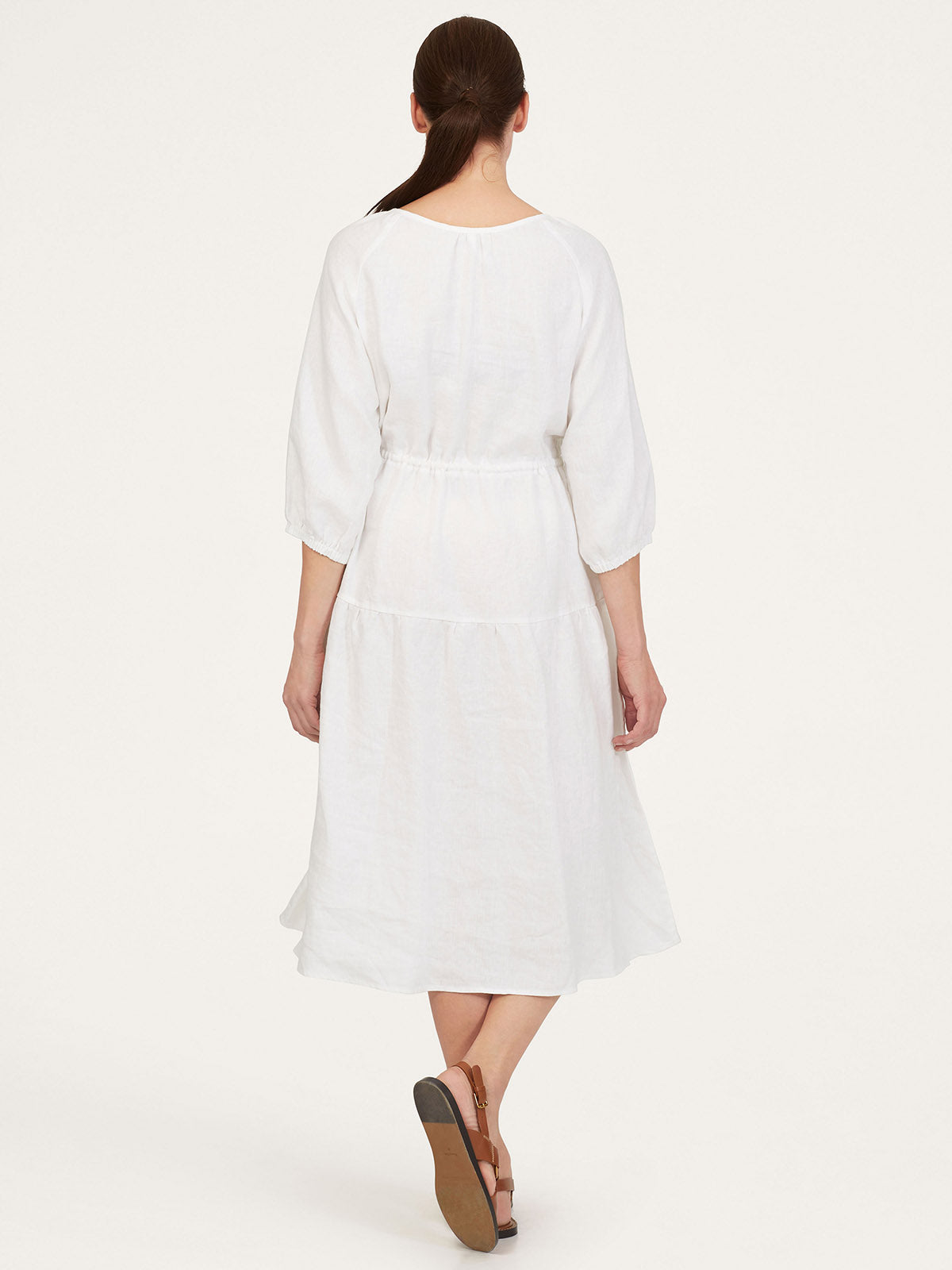 Alana Hemp Midi Dress - White