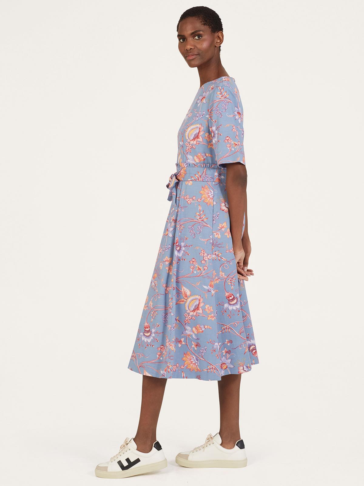 Meadow floral pleated wrap dress hot sale
