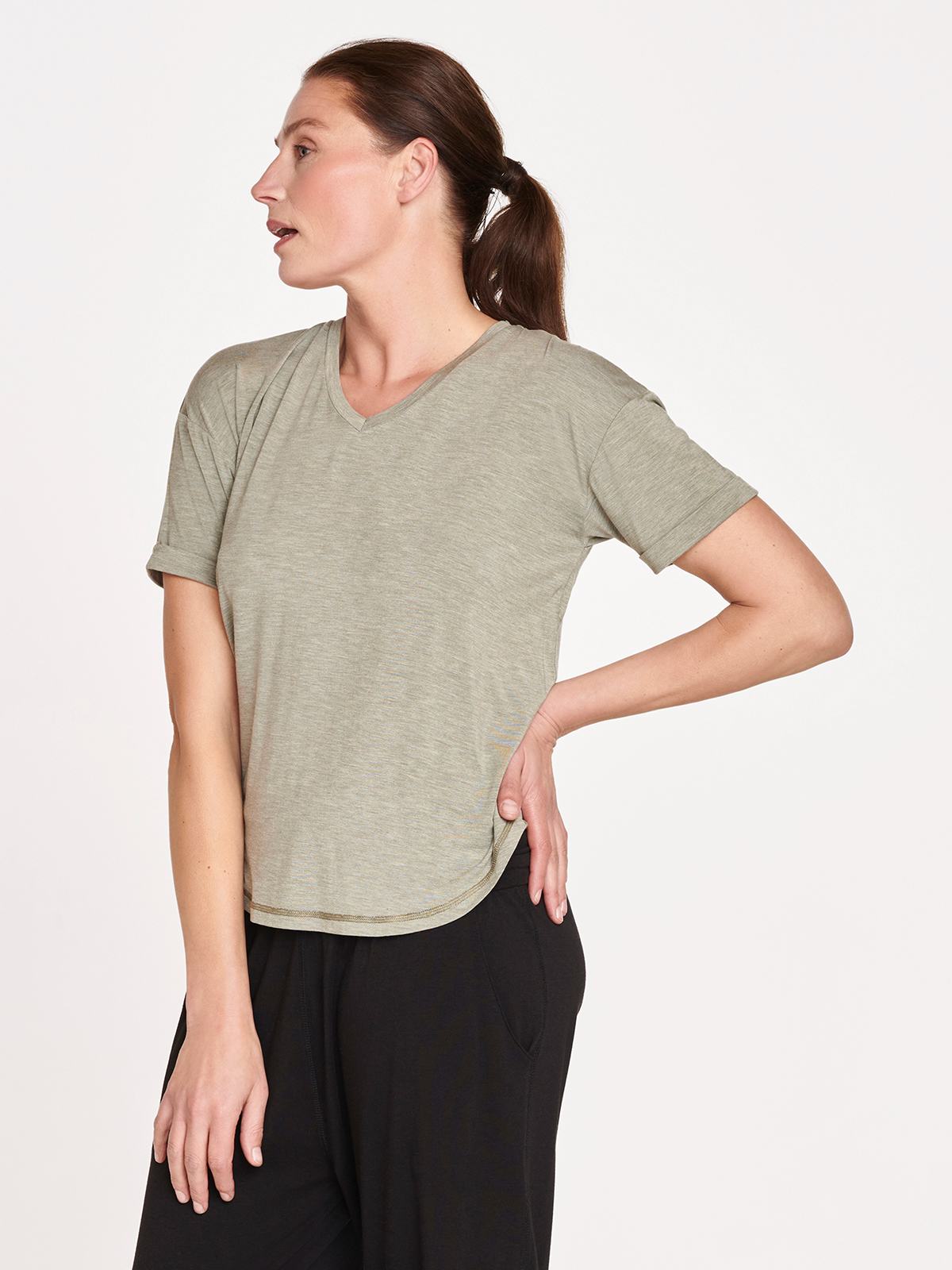 Eliza Naturally Soft Short Sleeve SeaCell™ T-Shirt - Olive Green