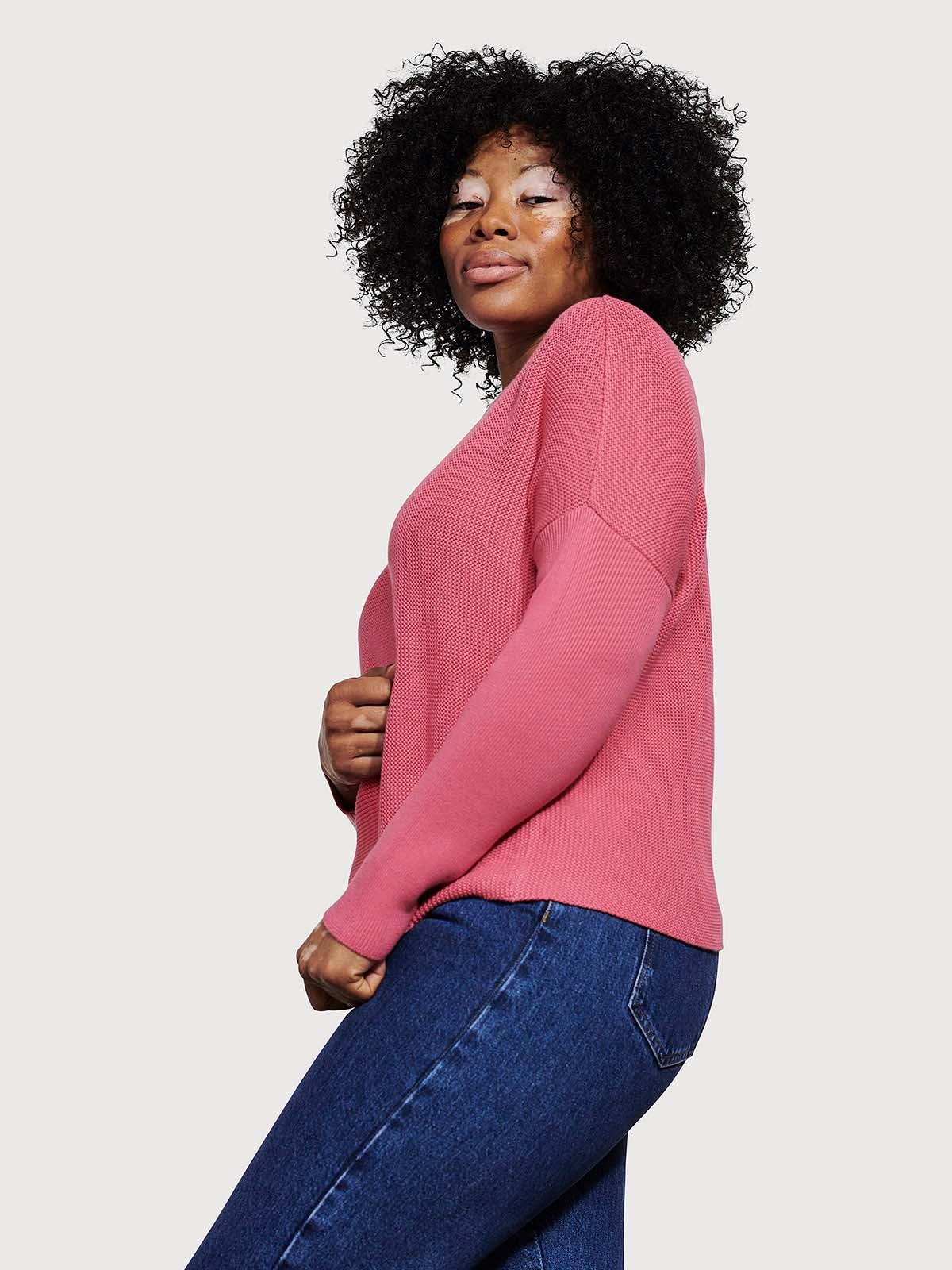 Kate GOTS & Fairtrade Organic Cotton Jumper - ROSE PINK - Thought Clothing UK