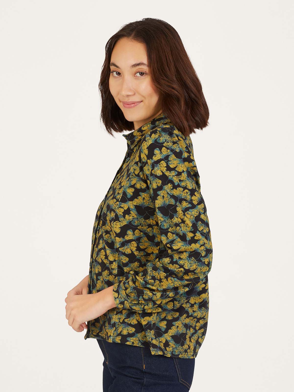 Daphne Tencel™ Printed Jersey Shirt - Navy
