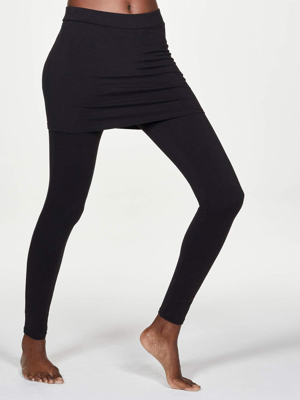 Essential Bamboo Skirt Cover Leggings - Black