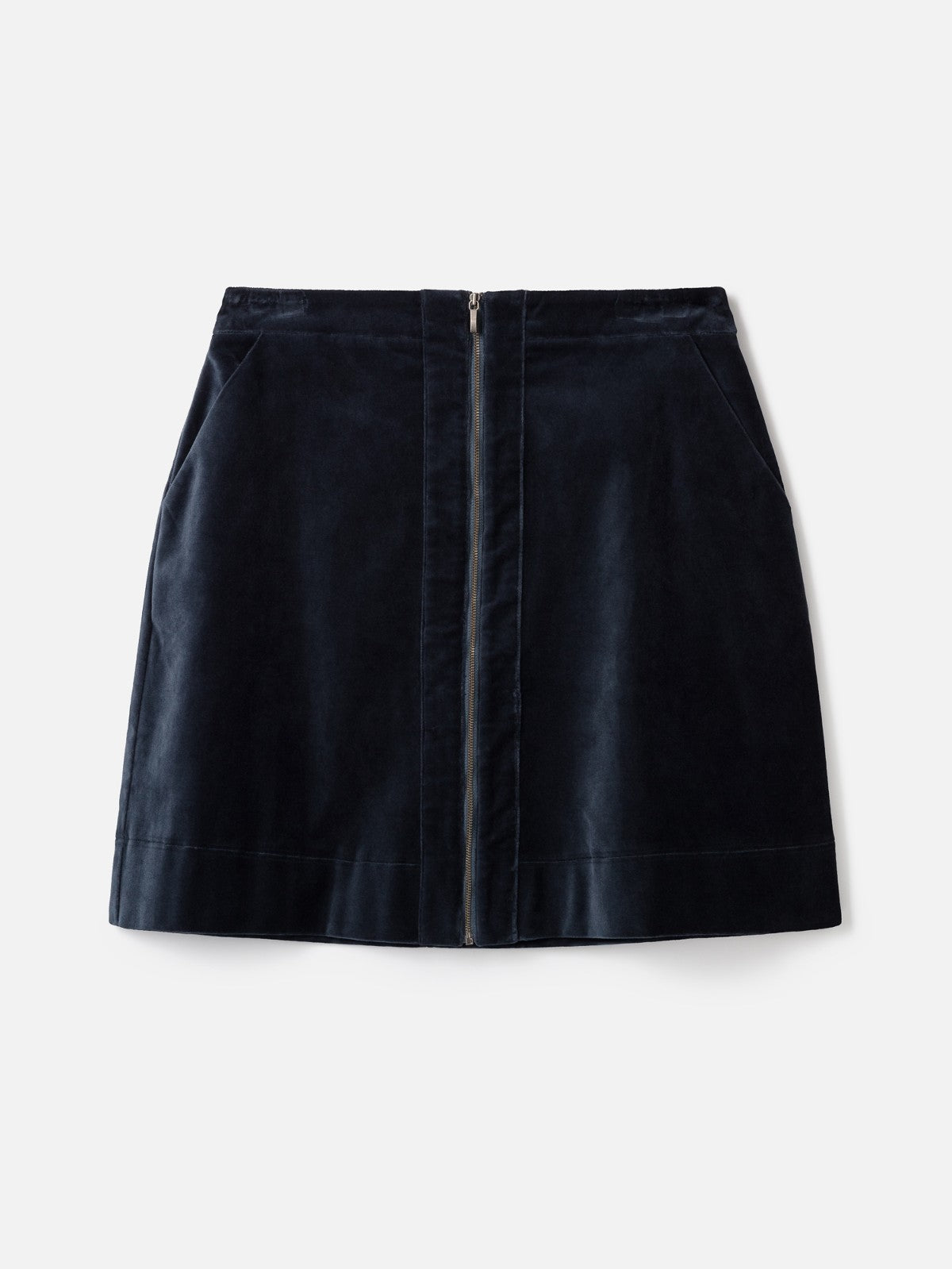 Aubrie Organic Cotton Velvet Skirt - Slate Blue