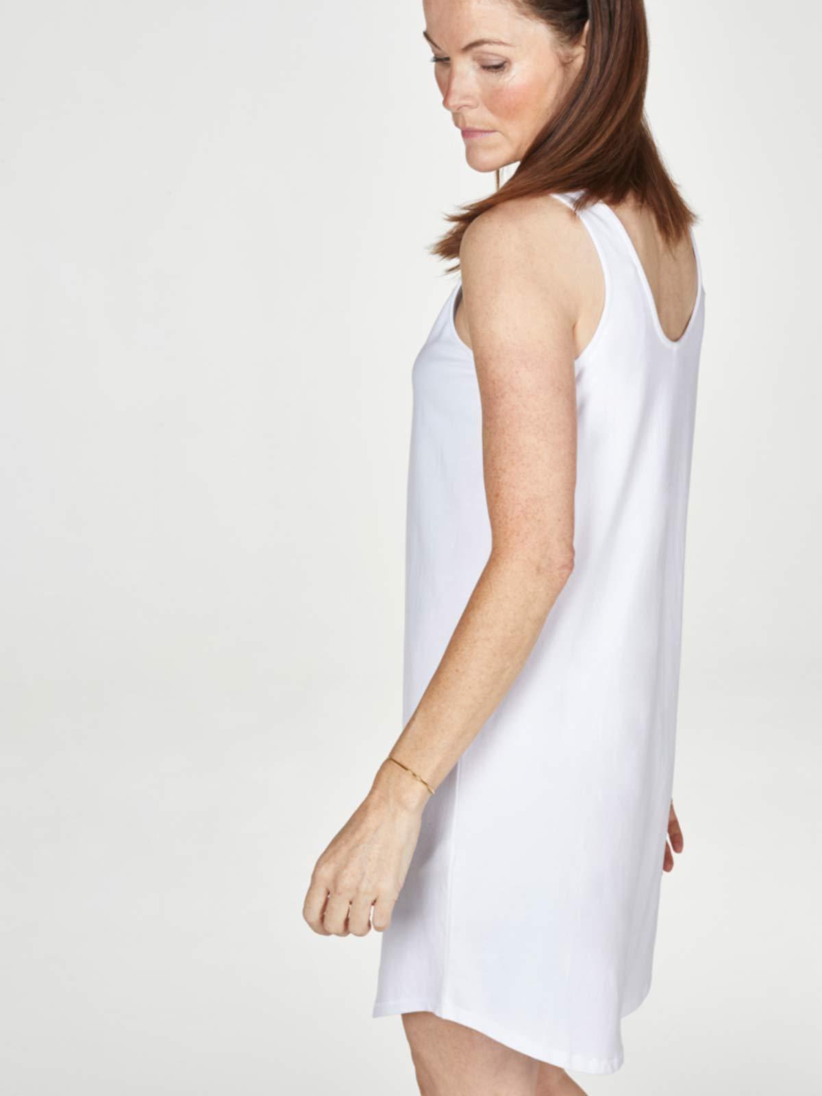 Essential Organic Cotton Essential Slip Dress in White