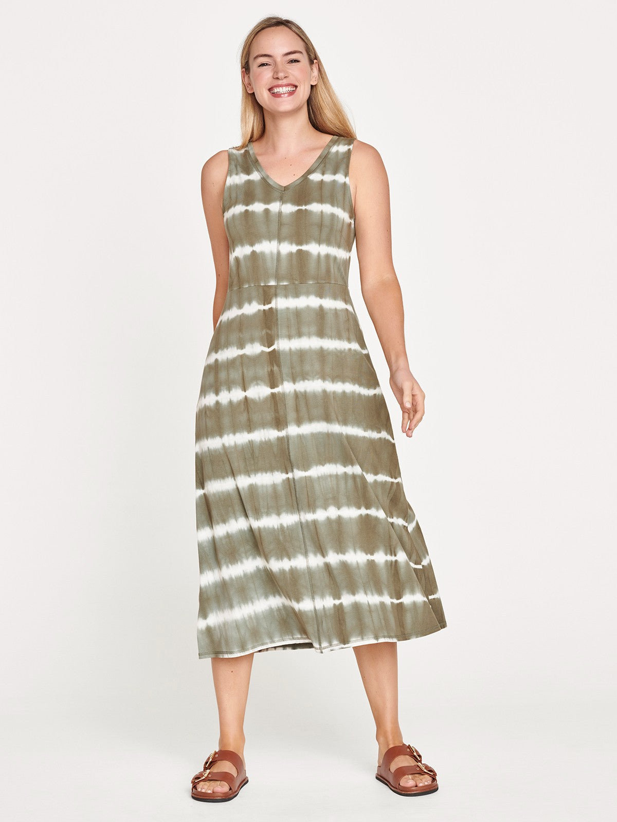 Cleo Organic Cotton Dress - Olive Green
