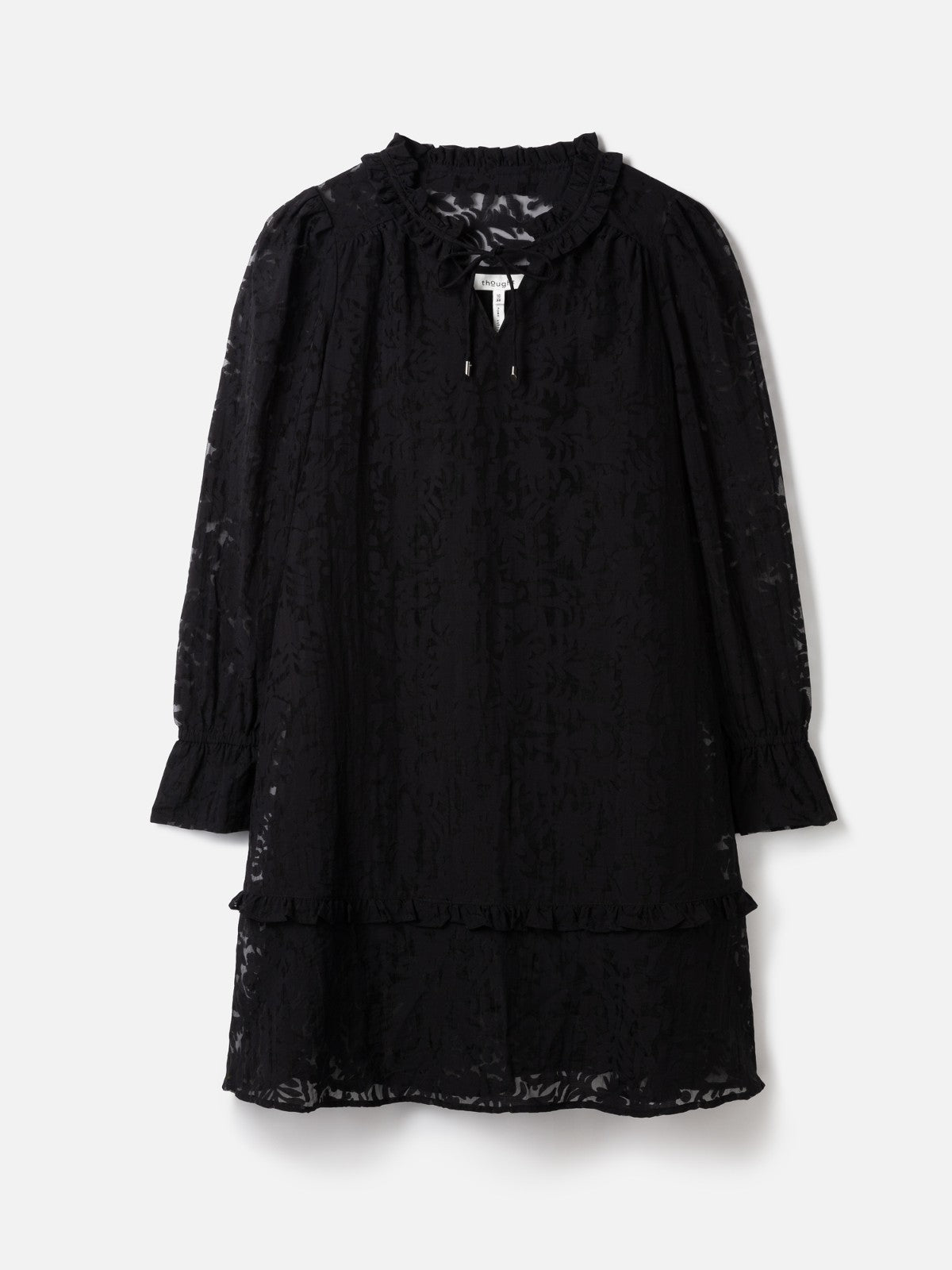 Elara Lenzing™ EcoVero™ Lace Shift Dress - Black