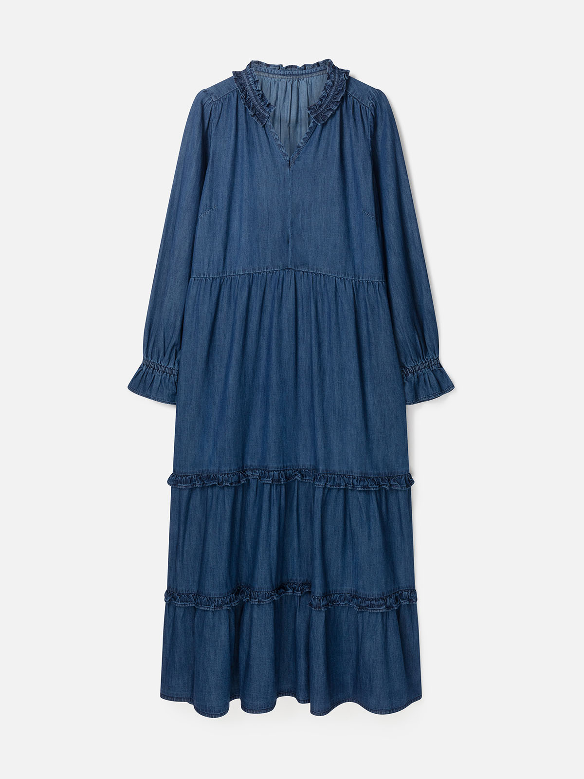 Quinten Organic Cotton Chambray Dress  - Dark Blue Wash