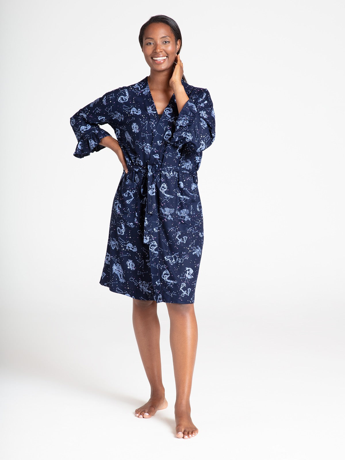 Cyberjammies Navy Jersey Long Dressing Gown | very.co.uk