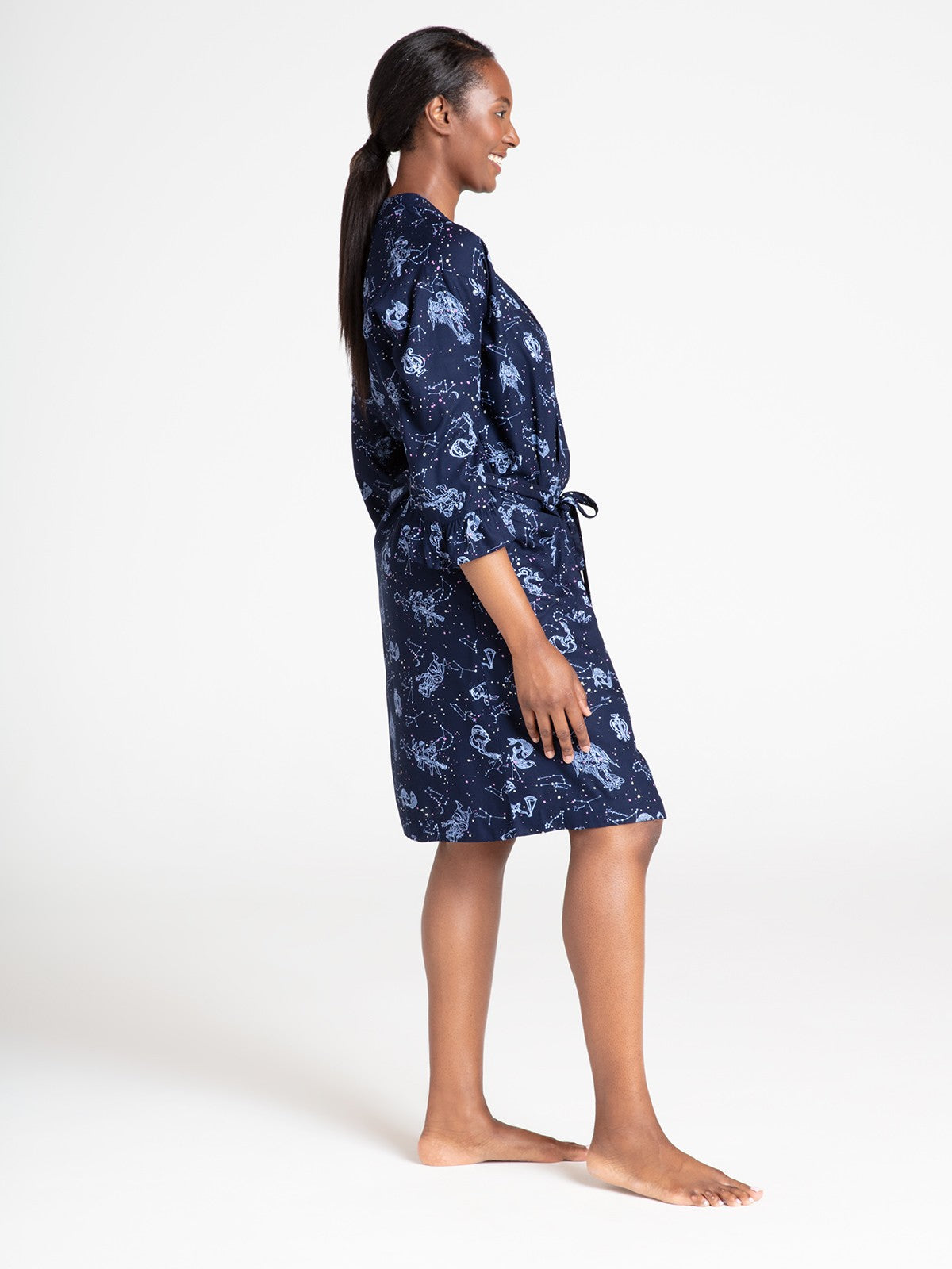 Dark blue dressing gown top