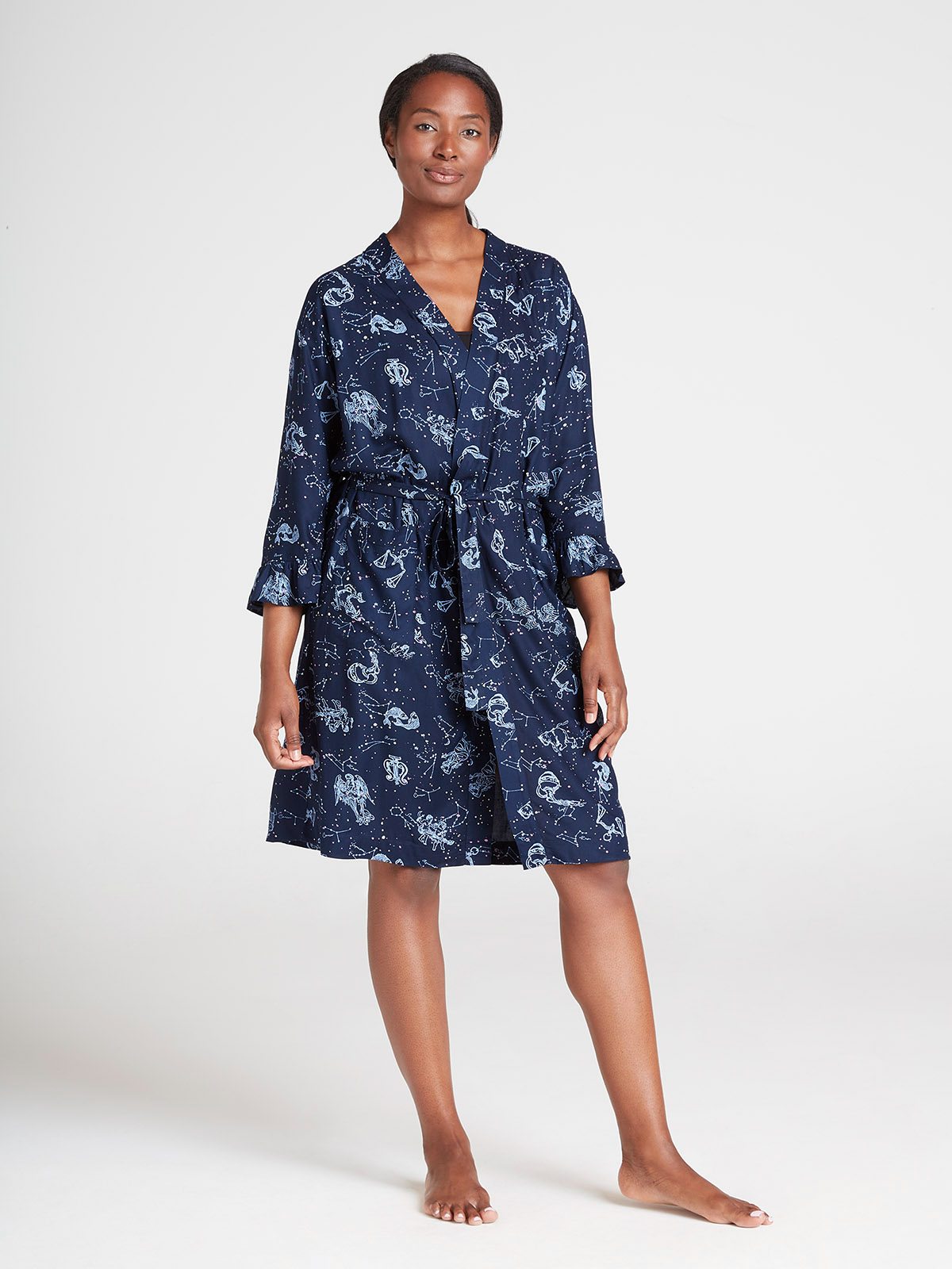 Kira Lenzing™ Ecovero™ Dressing Gown - Navy Blue