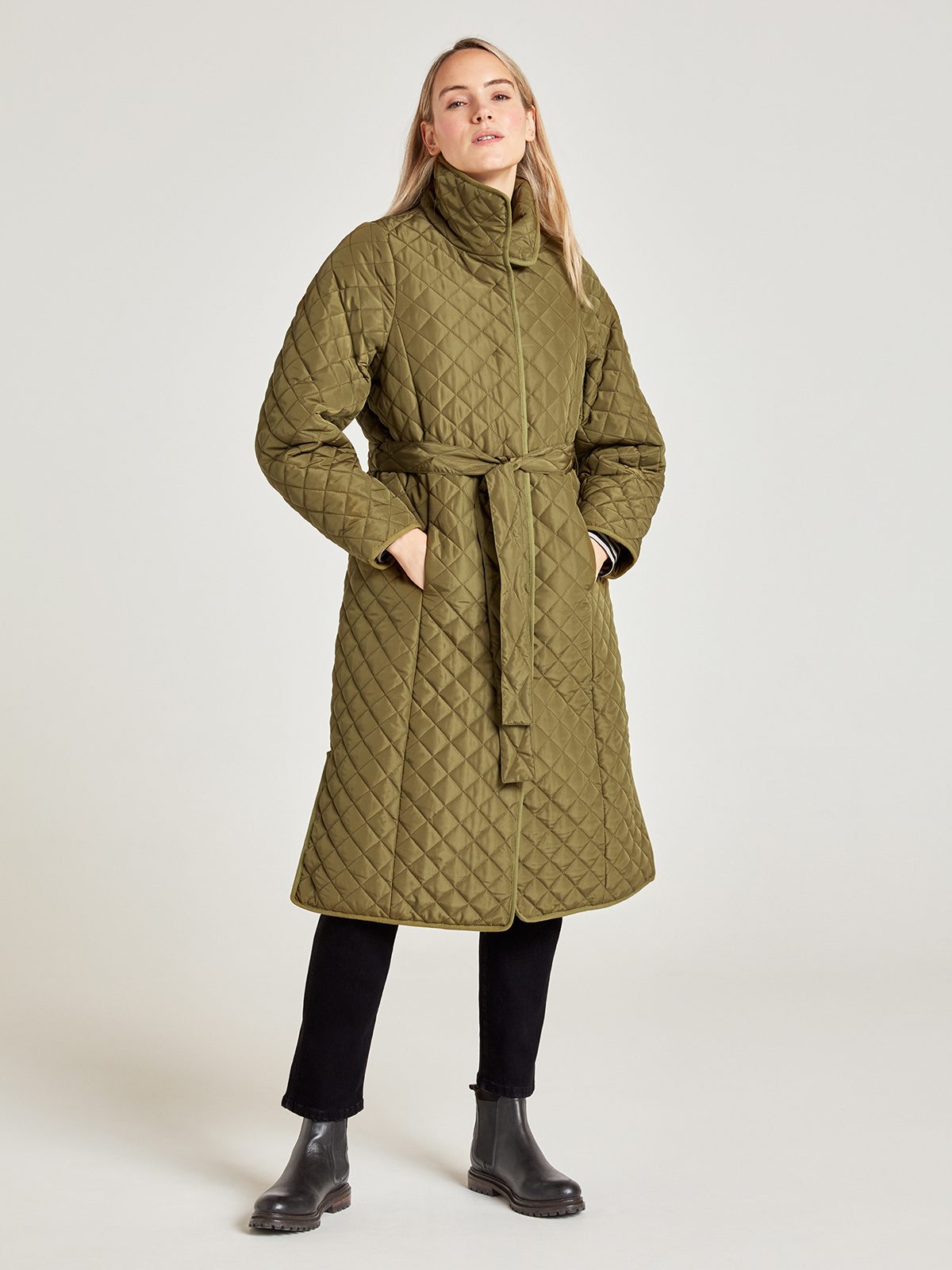 Eleni GRS Recycled Quilted Coat - Lichen Green