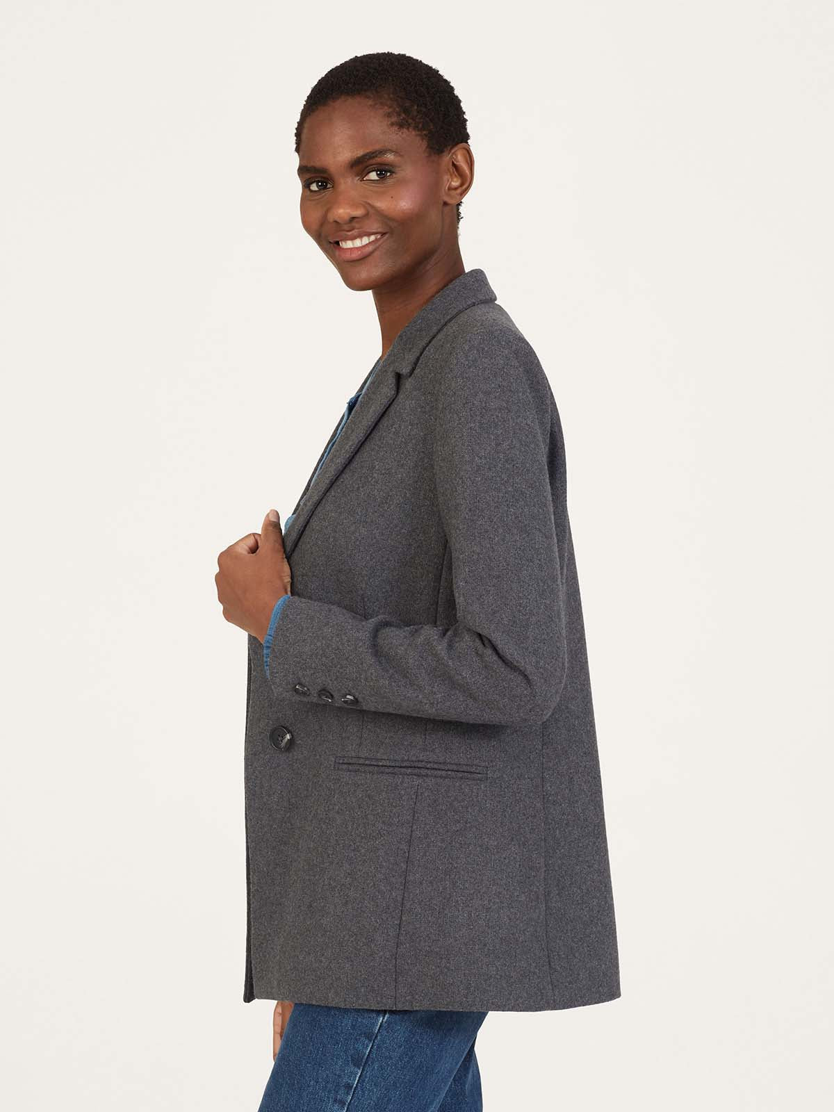 Gray wool hotsell blazer womens