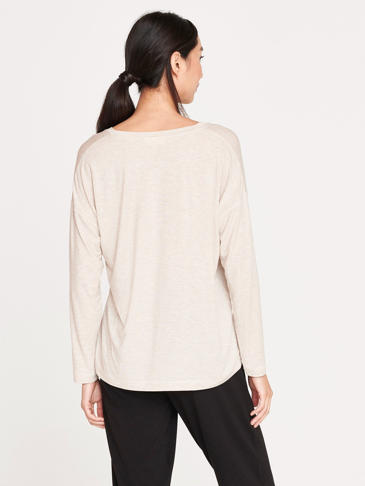 Naturally Soft SeaCell™ Long Sleeve Top in Cream