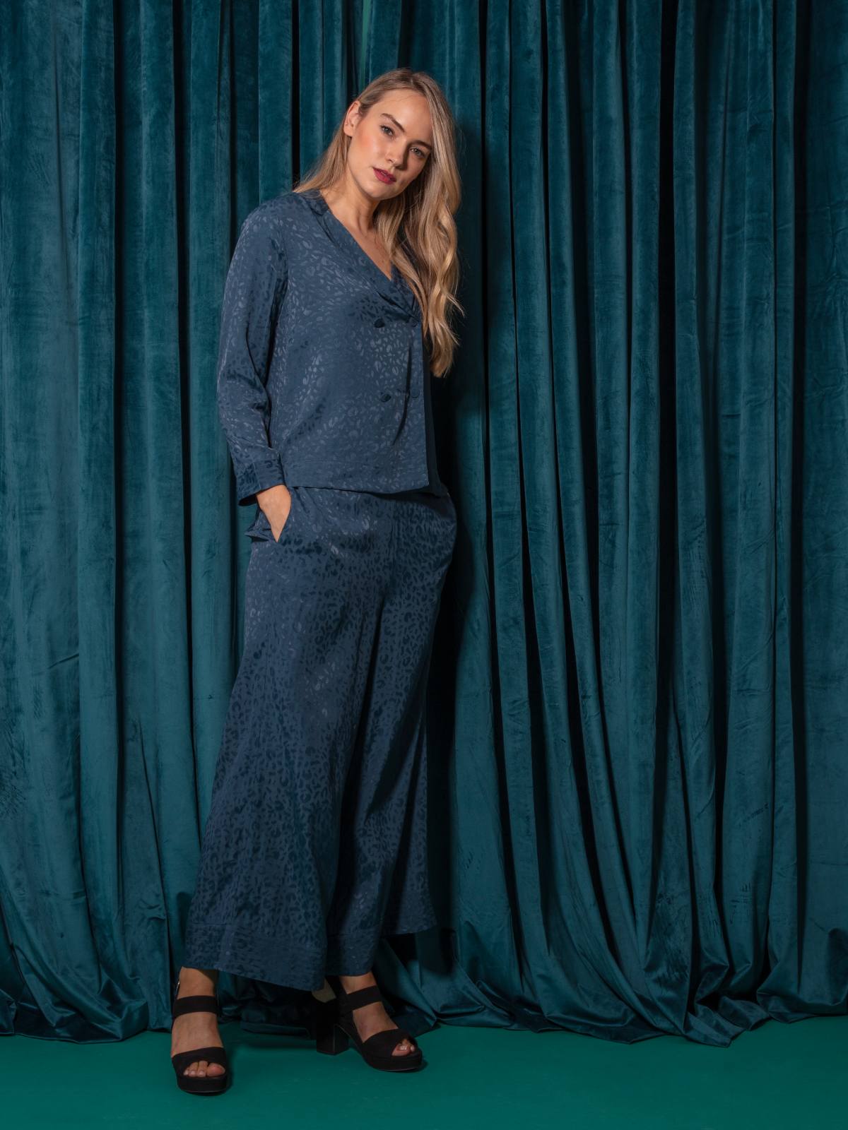 Aylin Lenzing™ EcoVero™ Pyjama Shirt - Slate Blue