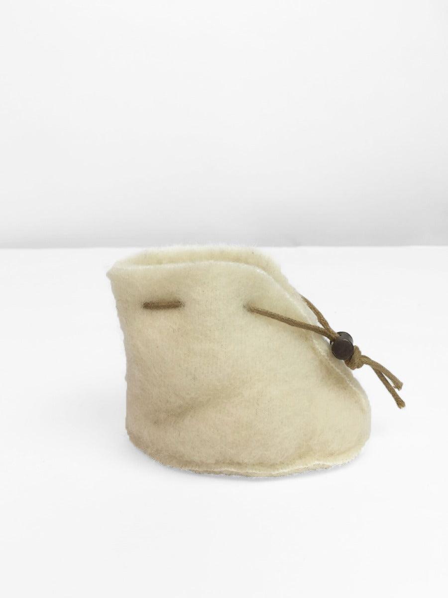 Yoko Wool Baby Booties Wool - Cream - Thought Clothing UK
