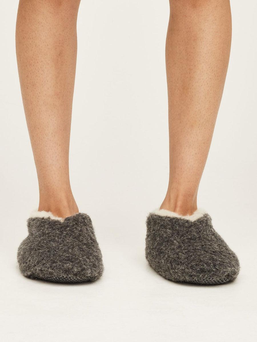 Grey Wool - Sheep by the Sea Slippers - Hillhead House