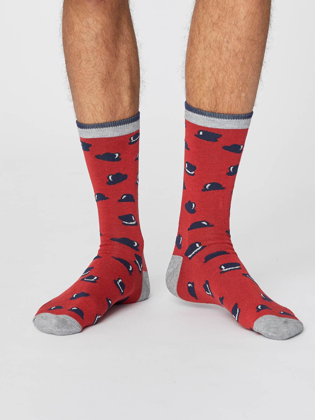 Gentlemen Socks - Hibiscus Red - Thought Clothing UK