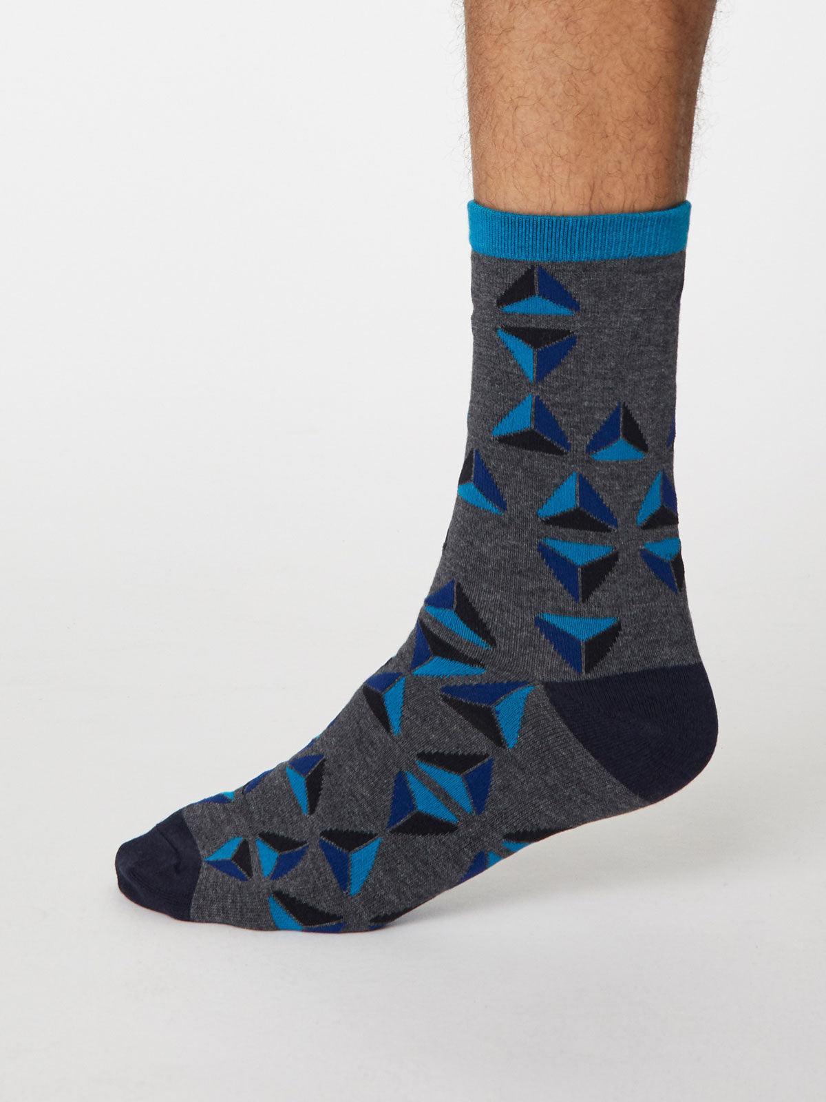 Geometrico Socks - Dark Grey Marle - Thought Clothing UK