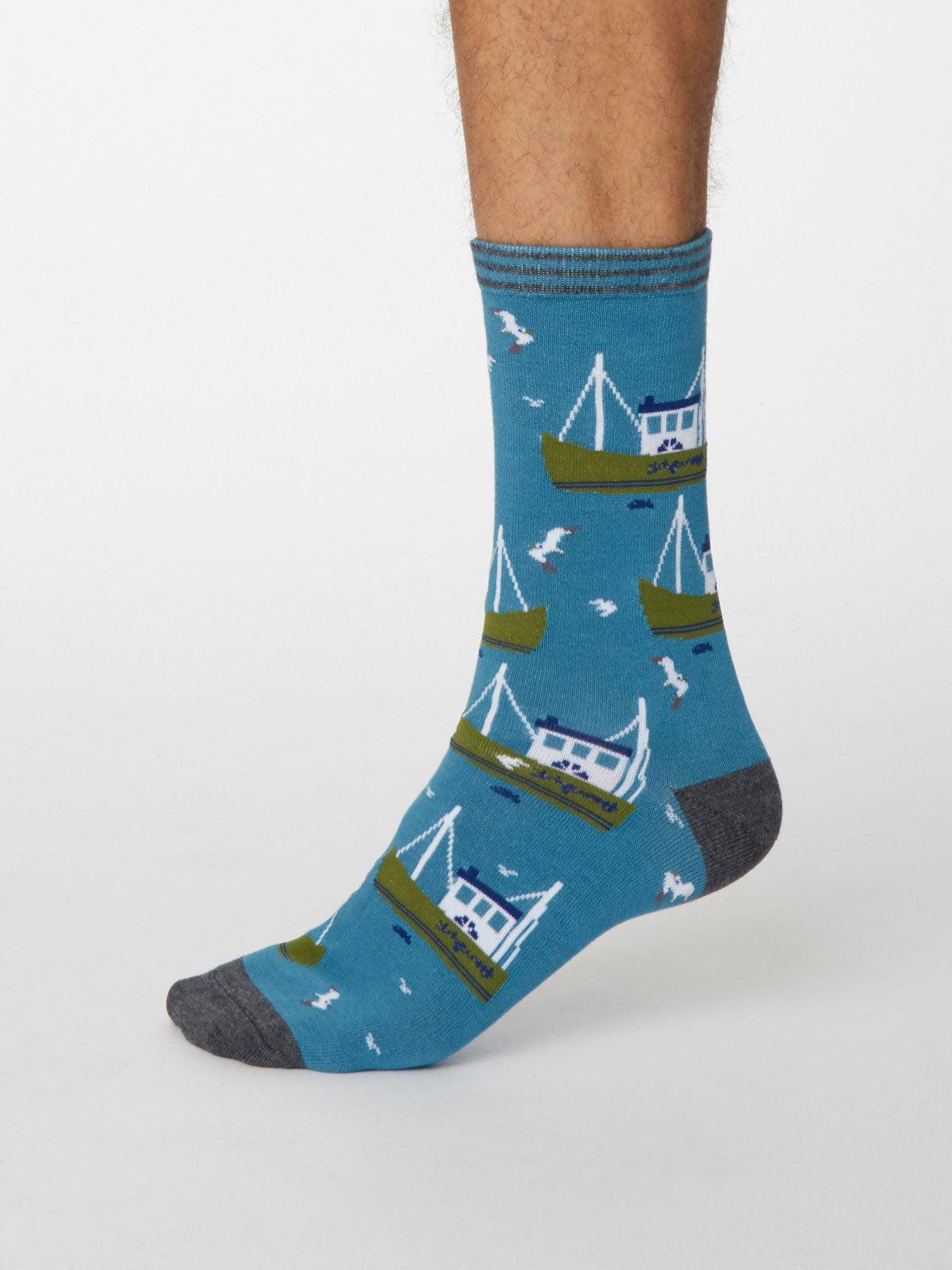 Pesca Socks - Dusty Blue - Thought Clothing UK
