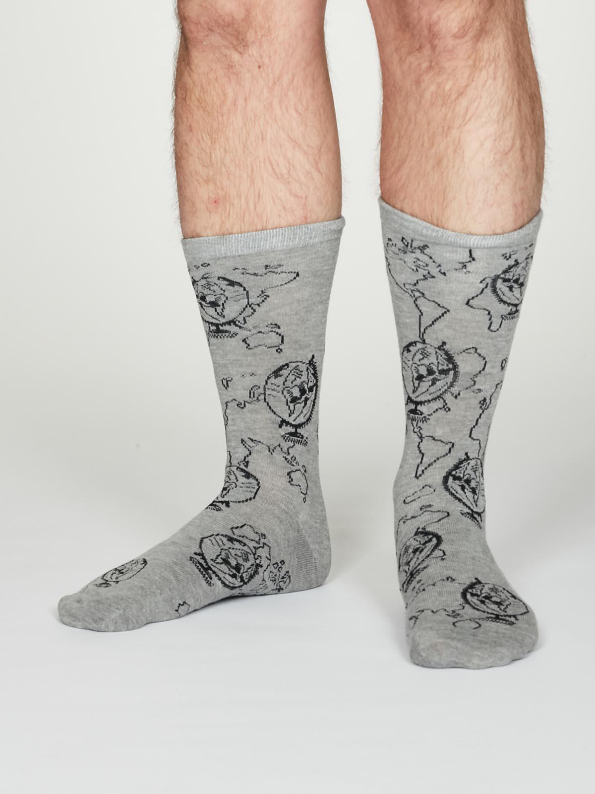 Thaddens Socks - Mid Grey Marle - Thought Clothing UK
