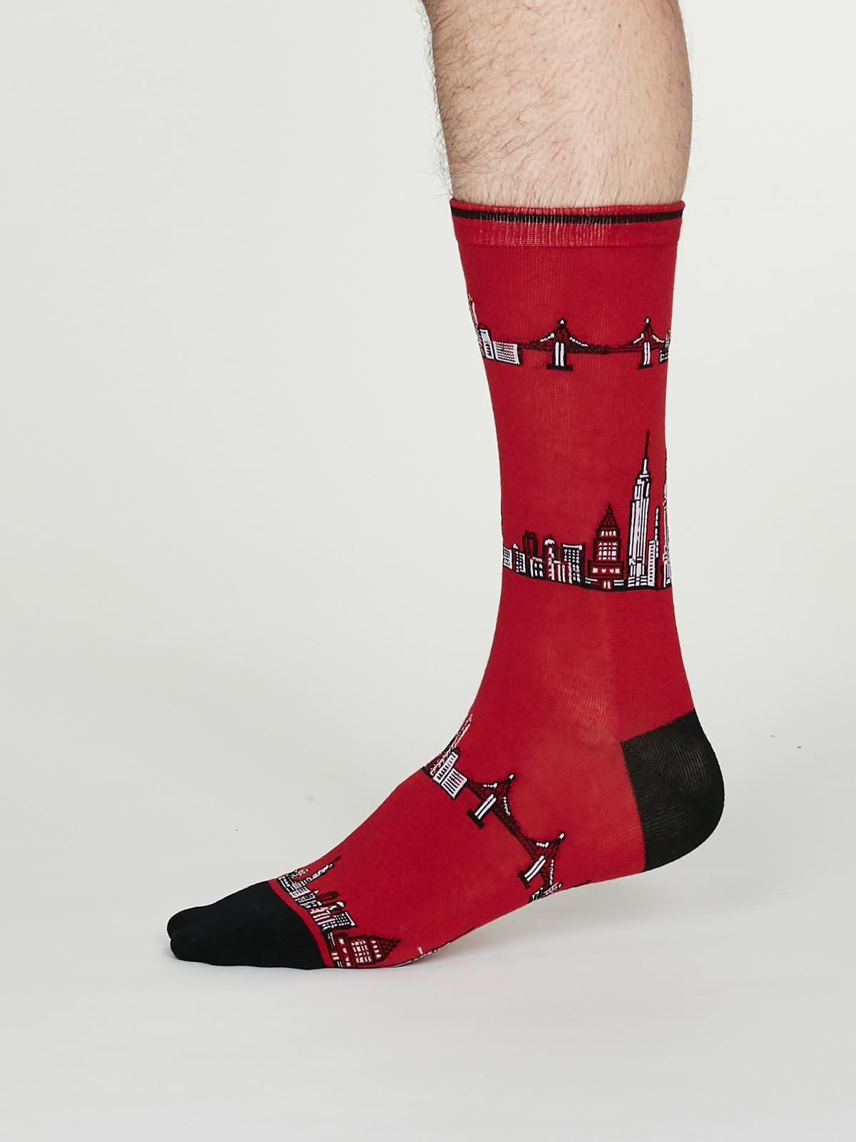Monument Organic Cotton Socks - Crimson Red - Thought Clothing UK