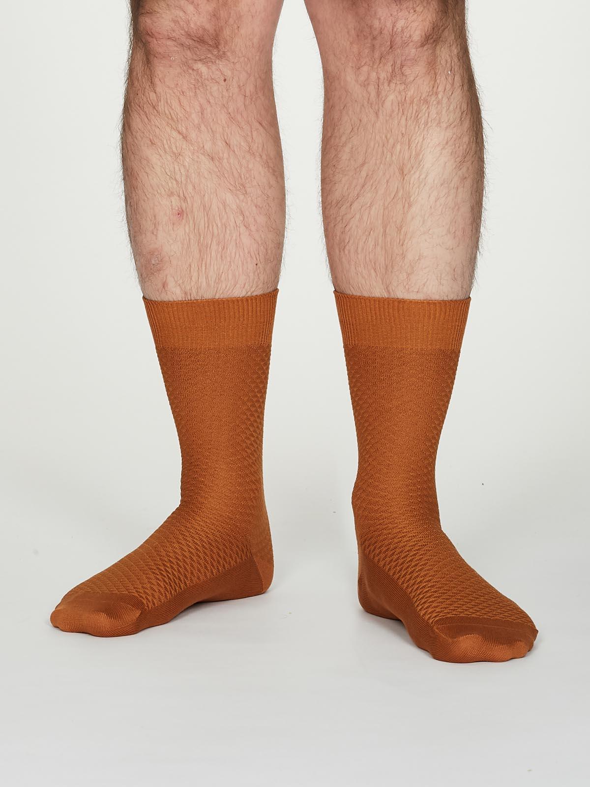 Geoffrey Organic Cotton Suit Socks - Amber - Thought Clothing UK