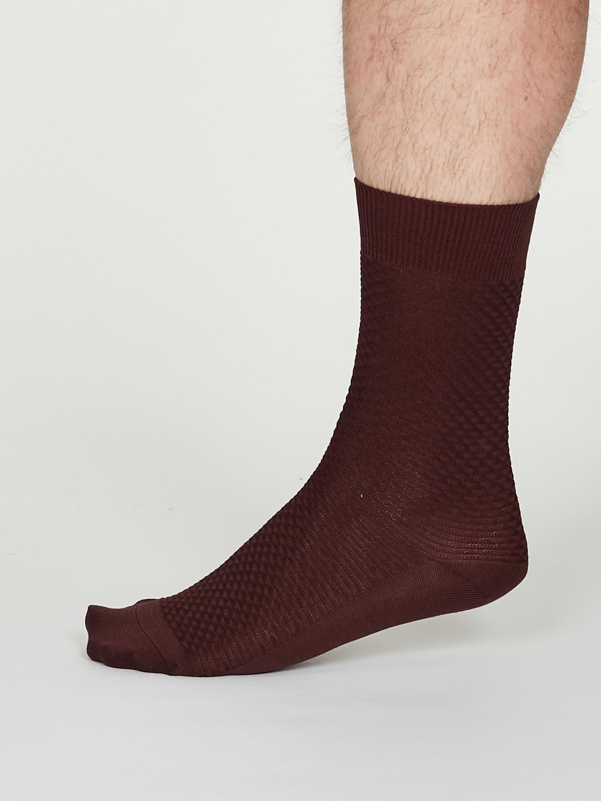 Geoffrey Organic Cotton Suit Socks - Burgundy - Thought Clothing UK