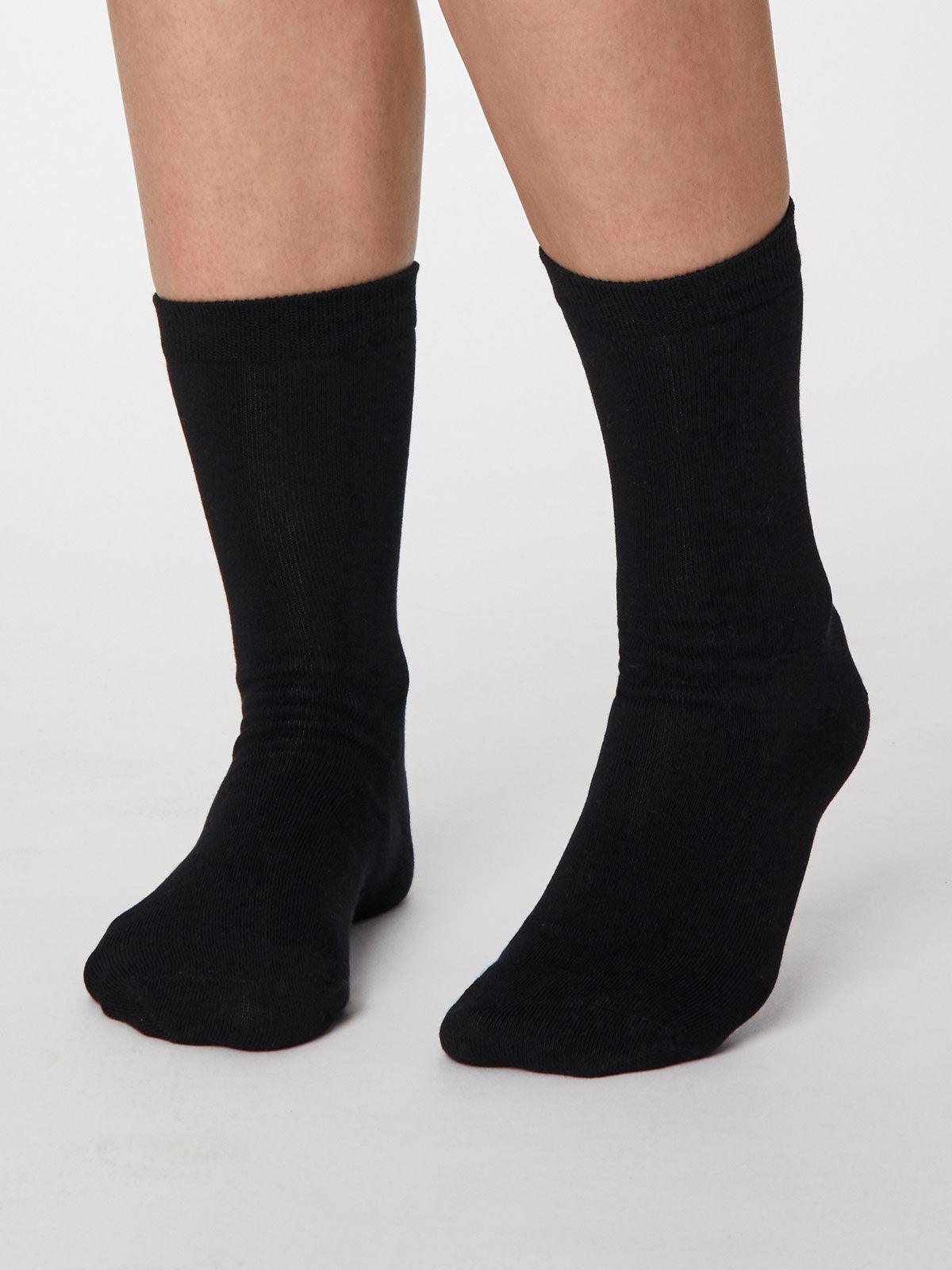 Solid Jackie Socks - Black - Thought Clothing UK