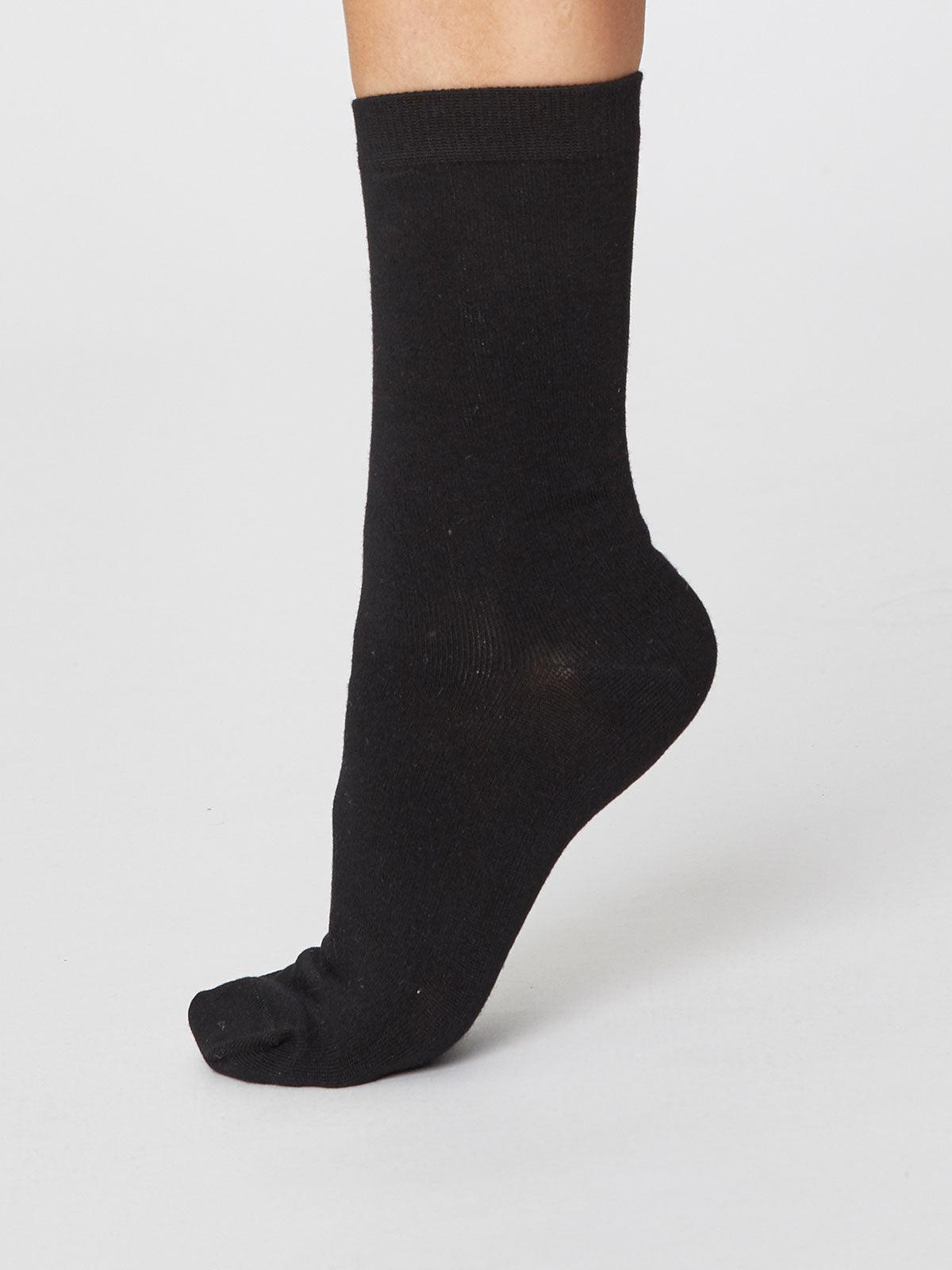 Solid Jackie Socks - Black - Thought Clothing UK